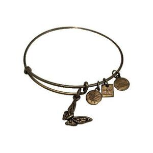 Alex & Ani Gold Tone Adjustable Butterfly Charm Bracelet